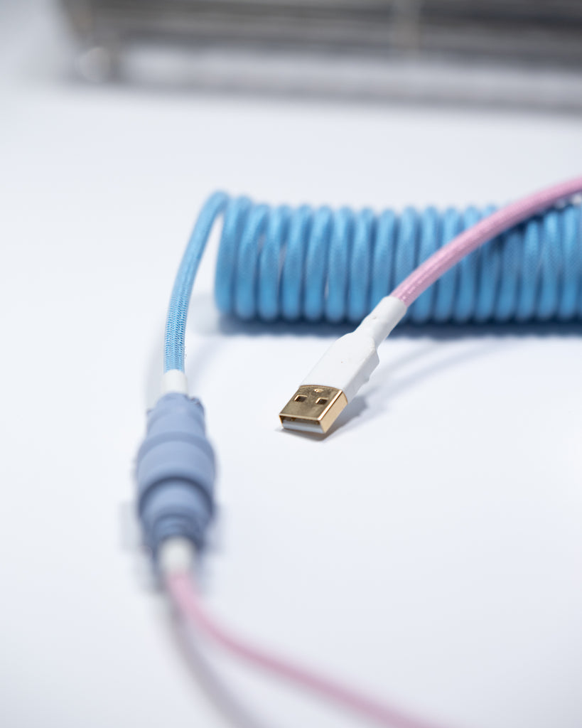 westm mechanical keyboard coiled aviator cable